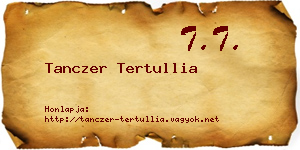Tanczer Tertullia névjegykártya